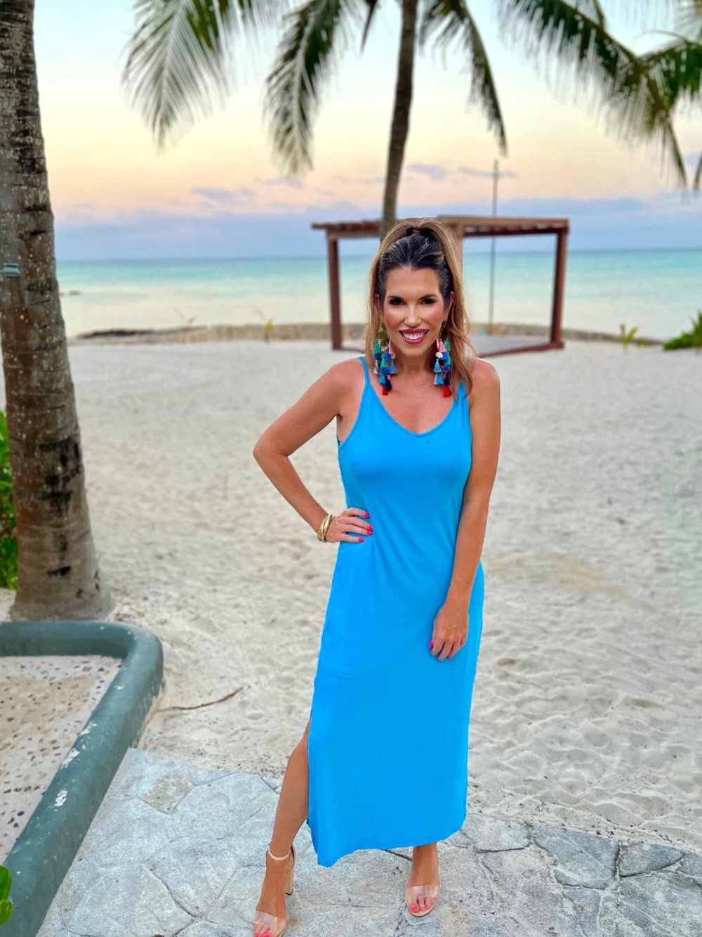 XL XXL Sleeveless Sky Blue Maxi Dress by Jess Lea